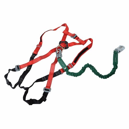 VESTIL Red Work Platform Harness with 6" Lanyard Size Medium 350 lb Capacity WP-LH-M